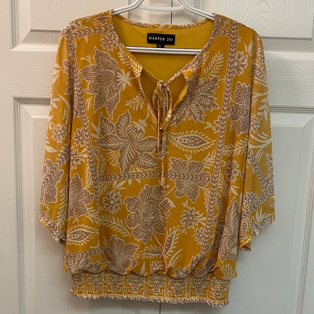Harper Yellow and Cream Floral Blouse